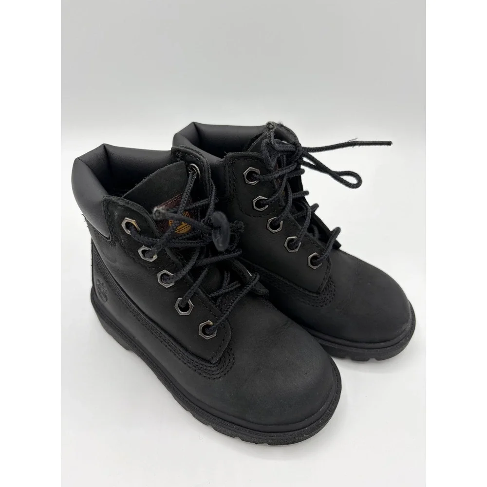Timberland Toddler 6 Inch Premium Waterproof Boot Black Nubuck 10810 Size 7T